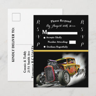 Invitación de boda y Hot Rod