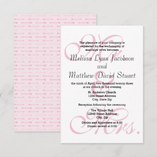 Invitación de boda y recepción para Sr. y Sra. Pin