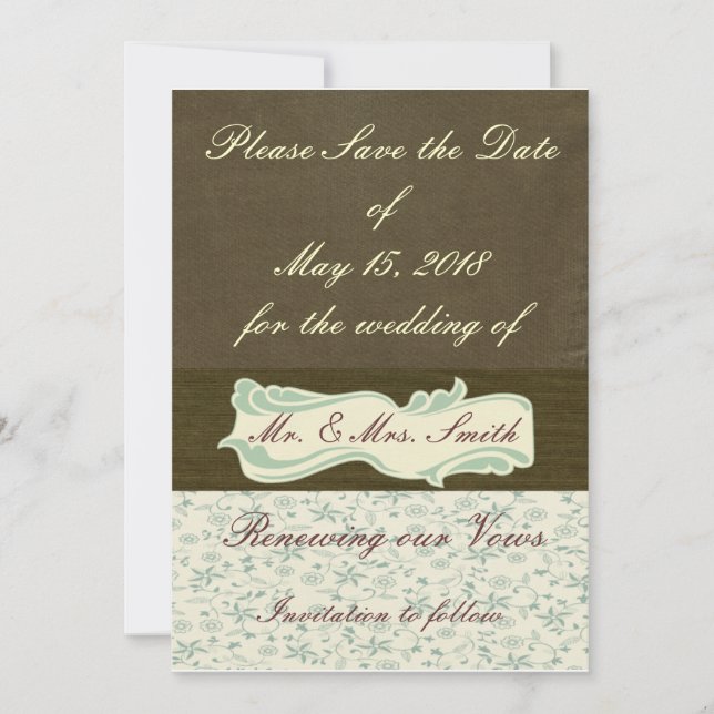 Invitación de boda y renovación de votos (Anverso)