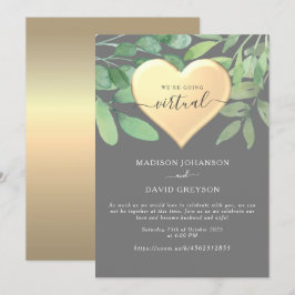 Invitación de boda Zoom gris