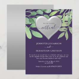 Invitación de boda Zoom púrpura