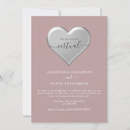 Invitación de boda Zoom Rosa Polvorienta