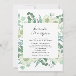 Invitación de bodas a Eucalyptus Greenery Flowers