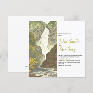 Invitación de bodas a la cascada rústica