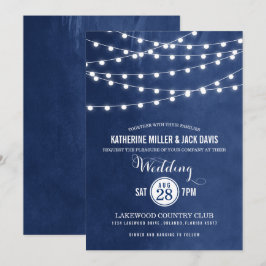 Invitación de bodas a la luz de las cuerdas azules