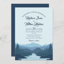 Invitación de bodas a las montañas rusticas