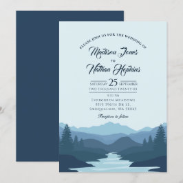 Invitación de bodas a las montañas rusticas