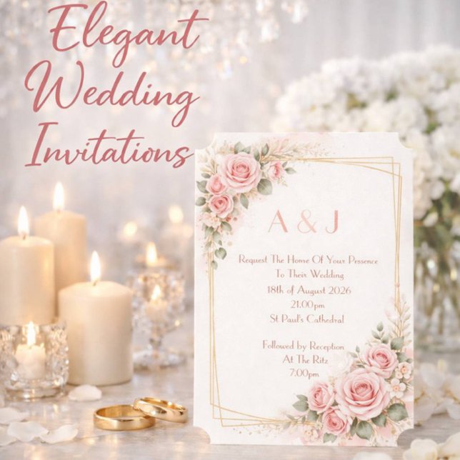 INVITACIÓN DE BODAS BOTÁNICA ROSA (Subido por el creador)