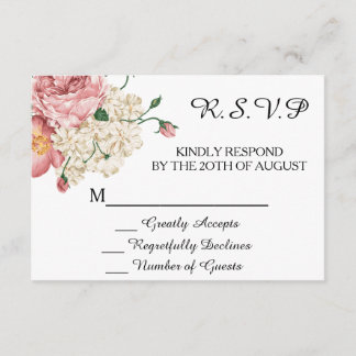 Invitación de bodas botánicas vintage RSVP