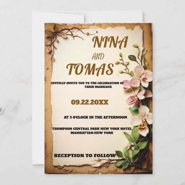 INVITACIÓN DE BODAS CLÁSICA (Anverso)