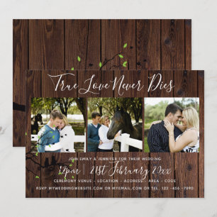 INVITACIÓN DE BODAS Collage FOTOGRÁFICO Rústico Ma