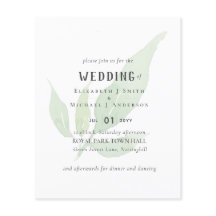 Invitación de BODAS con Acuarela de Hoja Moderna