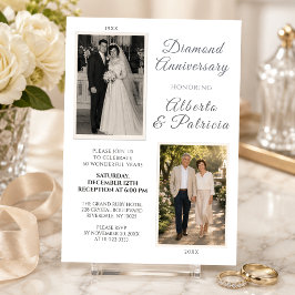 Invitación de bodas con foto de aniversario de dia