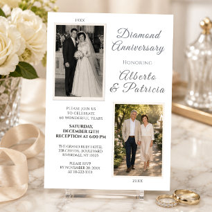 Invitación de bodas con foto de aniversario de dia