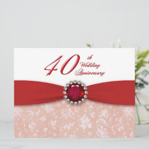 Invitación de Bodas de 40 Aniversario de Damasco