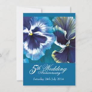 Invitación de bodas de 5 años azul turquesa