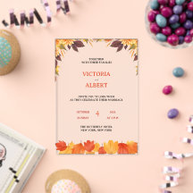 INVITACIÓN DE BODAS DE ACRÍLICO DE OTOÑO