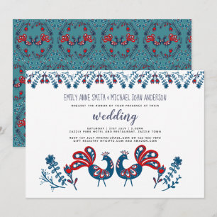 Invitación de BODAS de Arte Popular Escandinavo Pá