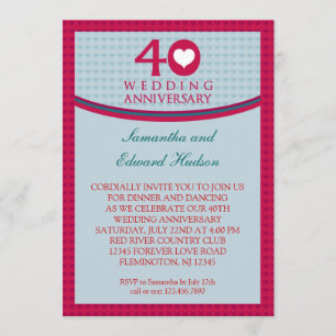 Invitación de Bodas de Corazón número 40 Aniversar