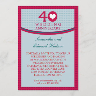 Invitación de Bodas de Corazón número 40 Aniversar