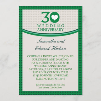 Invitación de Bodas de Cumpleaños del 30º Corazón