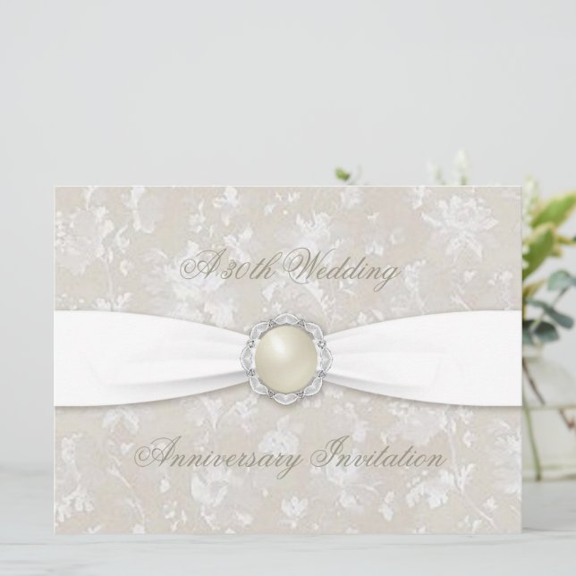 Invitación de Bodas de Damasco 30 Aniversario (Anverso de pie)
