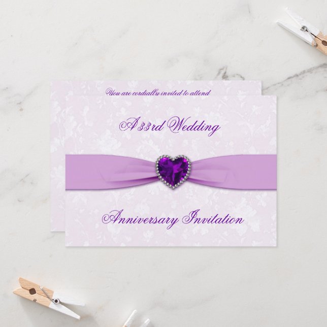 Invitación de Bodas de Damasco 33º Aniversario (Anverso/Reverso In Situ)