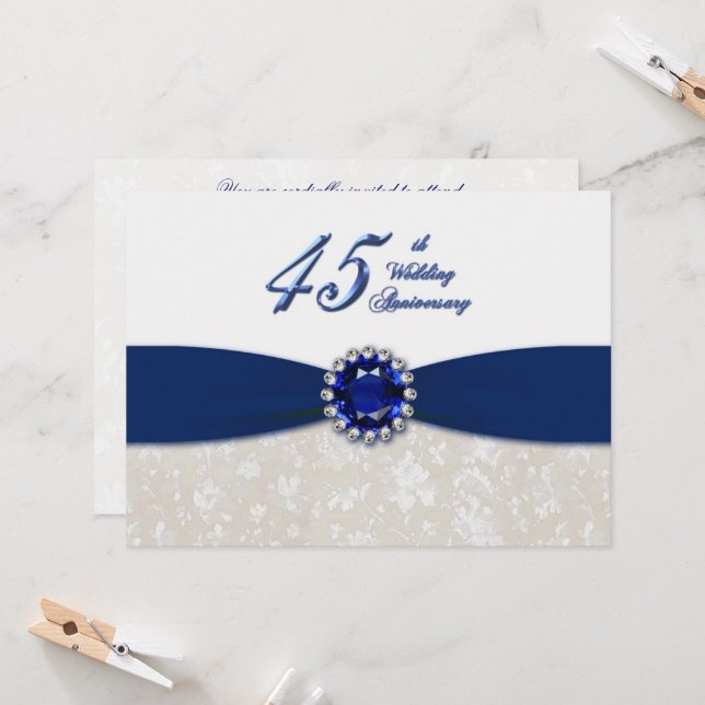 Invitación de Bodas de Damasco 45 Aniversario (Anverso/Reverso In Situ)
