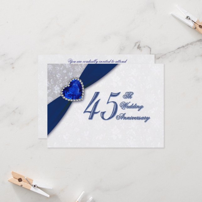 Invitación de Bodas de Damasco 45 Aniversario (Anverso/Reverso In Situ)