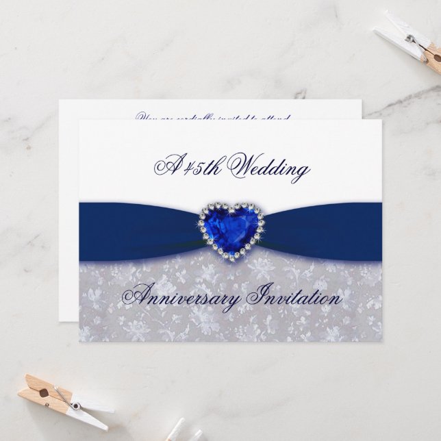 Invitación de Bodas de Damasco 45 Aniversario (Anverso/Reverso In Situ)