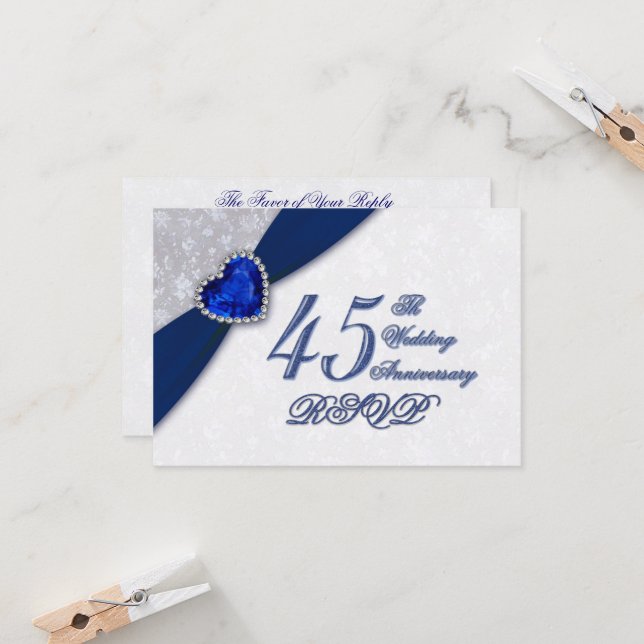 Invitación de Bodas de Damasco 45 Aniversario (Anverso/Reverso In Situ)