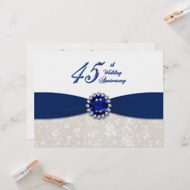 Invitación de Bodas de Damasco 45 Aniversario (Anverso/Reverso In Situ)