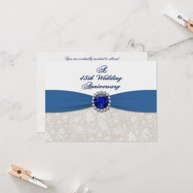 Invitación de bodas de Damasco de 45 años (Anverso/Reverso In Situ)