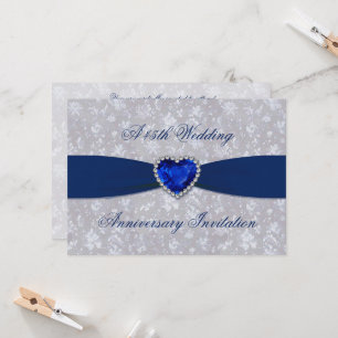 Invitación de Bodas de Damasco Negrita 45 Aniversa