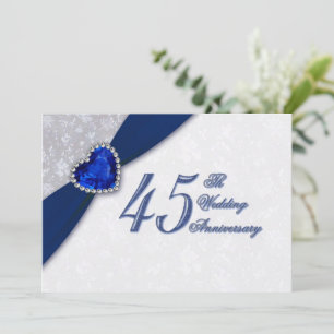 Invitación de bodas de Damasco por 45 aniversario