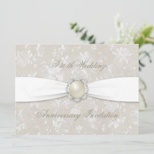 Invitación de Bodas de Damask Audaz por 30 Anivers