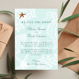 Invitación de bodas de destino de playa costera