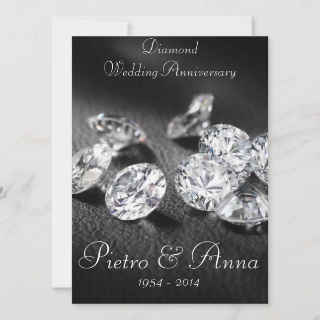 Invitación de bodas de diamante 60º aniversario de (Anverso)