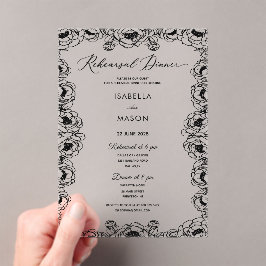 INVITACIÓN DE BODAS DE ENSAYO SIMPLE NEGRO Y BLANC