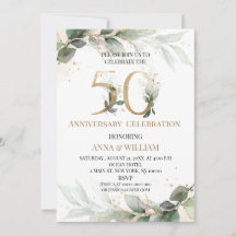 Invitación de Bodas de Esmeralda por 50 Aniversari