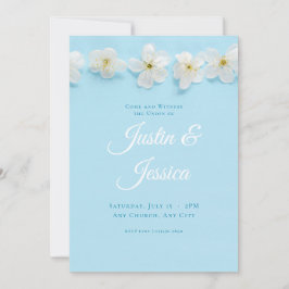 Invitación de bodas de flores blancas en flor