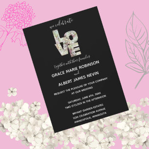 Invitación de bodas de fresa de vainilla de Ebony 