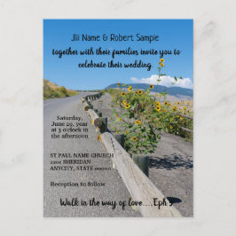 Invitación de bodas de girasoles en carretera casu