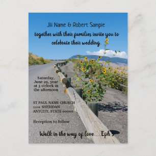 Invitación de bodas de girasoles en carretera casu
