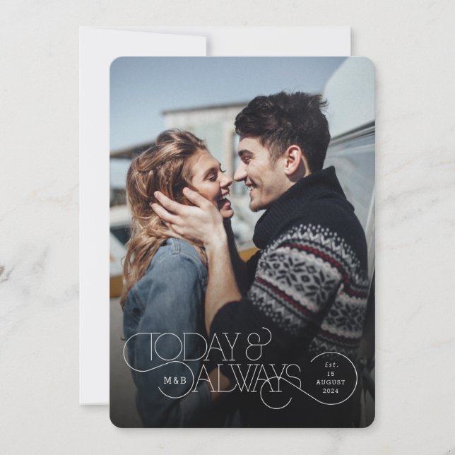 Invitación de bodas de hoy y siempre (Anverso)