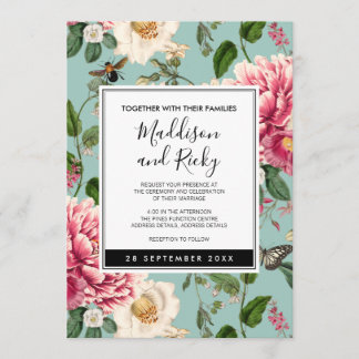Invitación de bodas de jardín floral de la Casa de