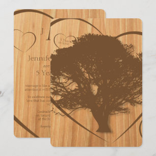 Invitación de Bodas de Madera Rustica para Quinto 