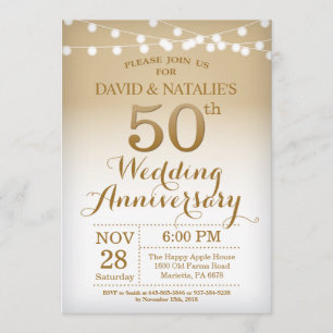 Invitación de Bodas de Oro 50 Aniversario