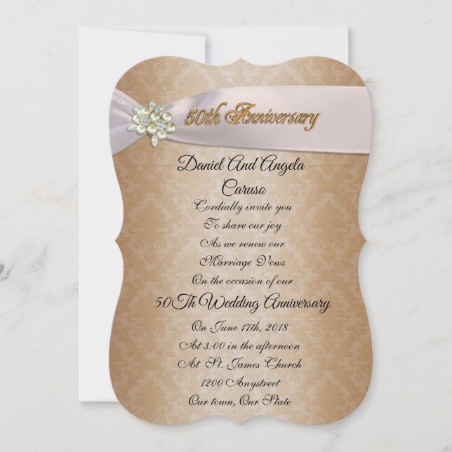 Invitación de bodas de oro 50 aniversario (Anverso)