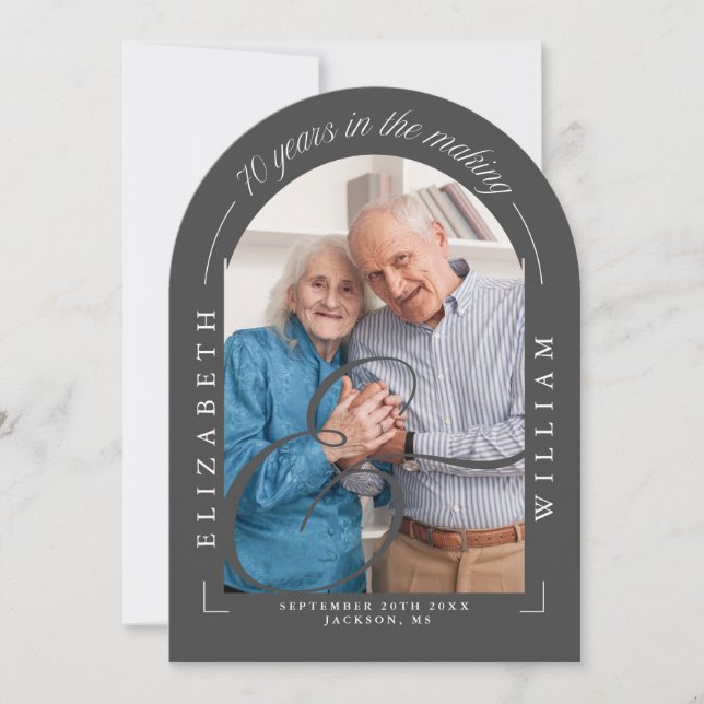 Invitación de Bodas de Oro 70 Aniversario de Boda  (Anverso)
